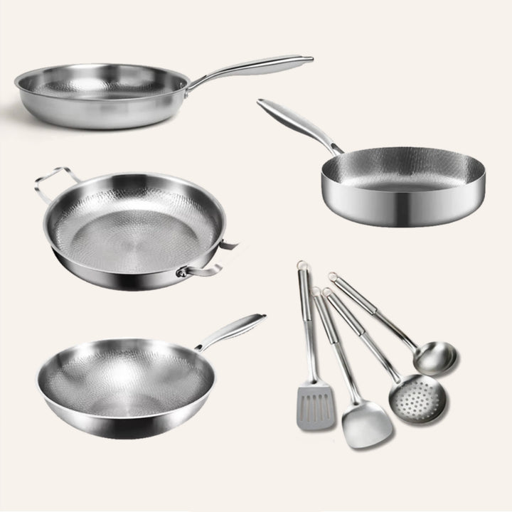 Family Feast Bundle: 4 Pans + Utensils Set