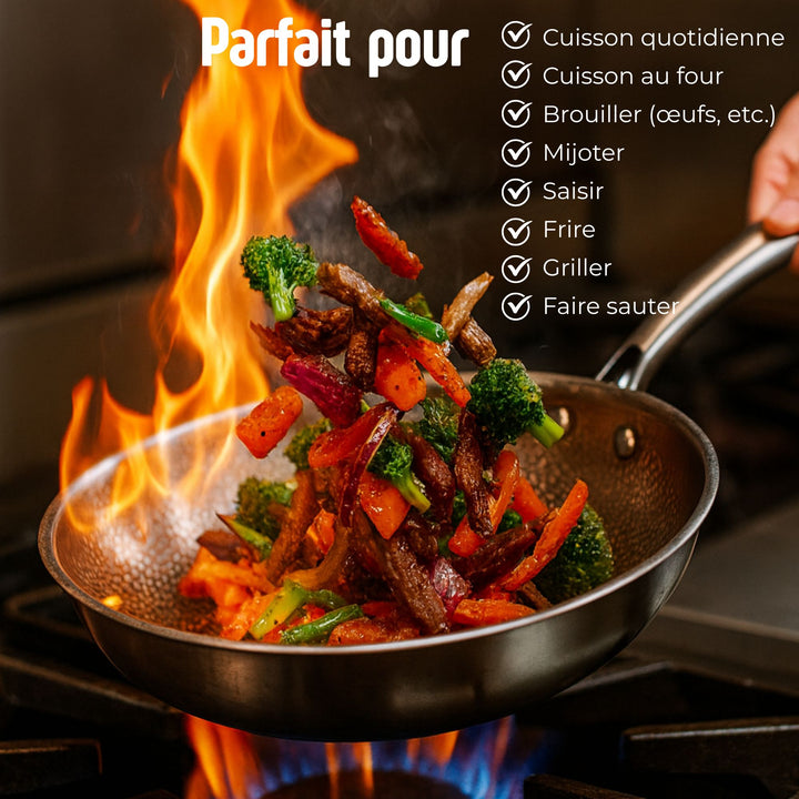 Poêle martelée en titane