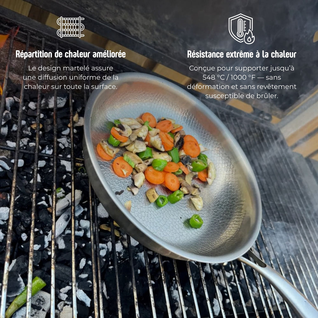 Poêle martelée en titane