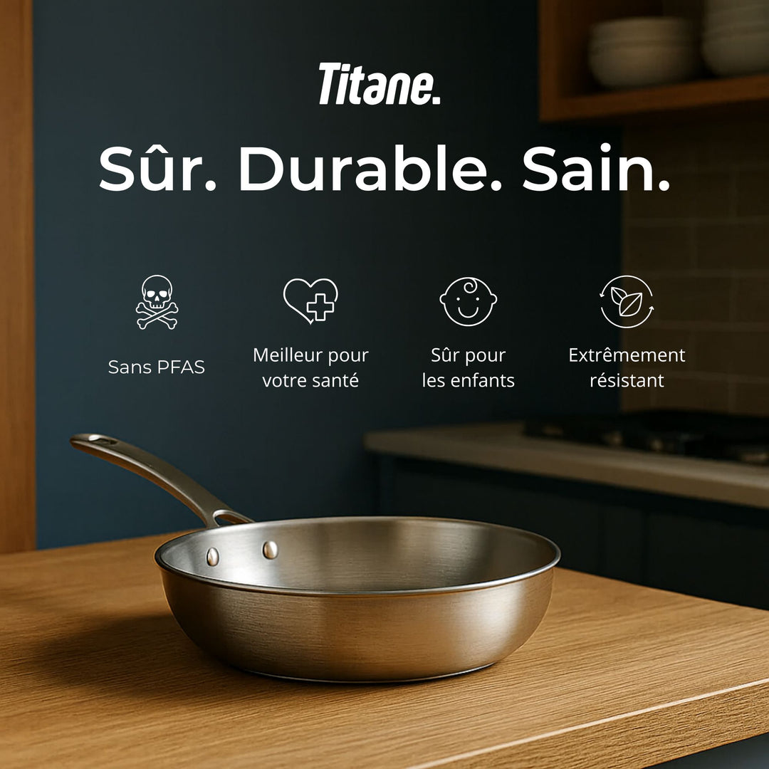 Poêle martelée en titane